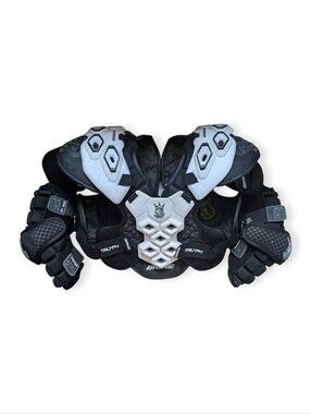 Brine Triumph Lacrosse Shoulder Pads and Elbow Pads Black White Medium LSPTRI2M‎